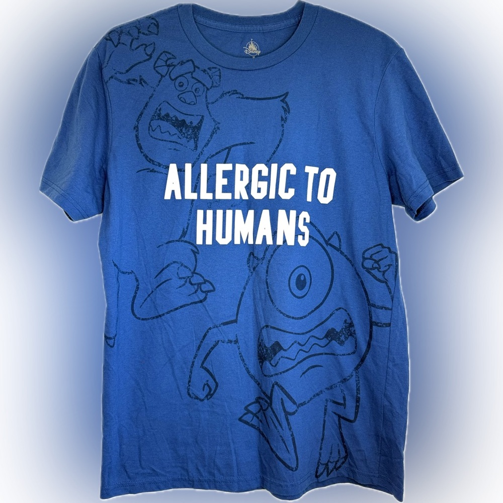 Disney Parks Pixar Monster's Inc. Allergic to Humans T-Shirt  Adult Size Medium